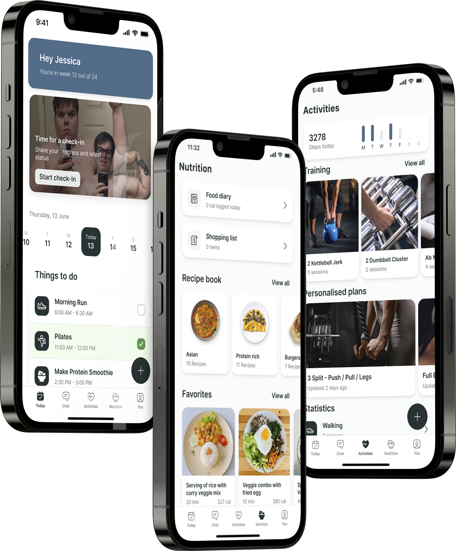 A mockup of the coaching app showcasing the features.